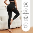 thumbnail image 3 of Athlemo Women's Slimming Anti Cellulite Compression Leggings Leg Shaper High Waist Black Pants Black, 3 of 7