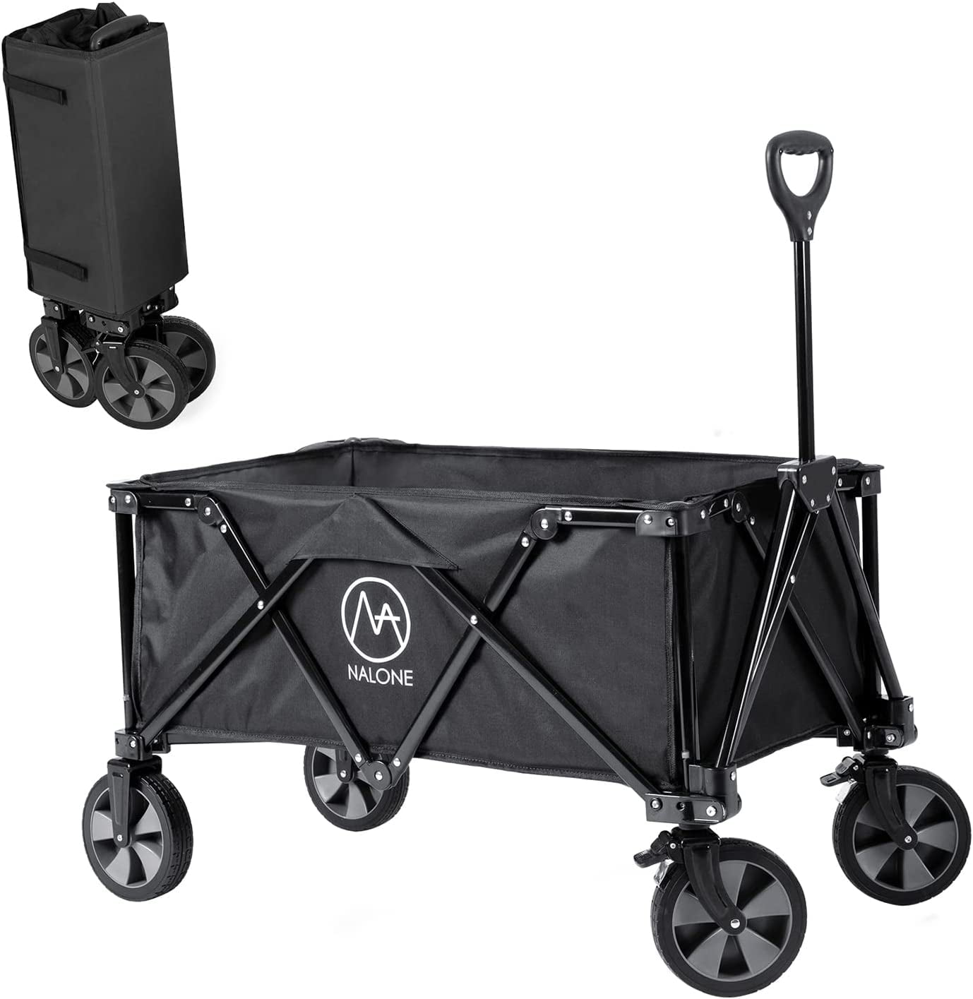 NALONE Folding Wagon Cart, Portable Large Capacity Wagon, Heavy Duty