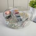 thumbnail image 3 of Martha Stewart Brody Divided Lazy Susan Organizer with 5 Removable Bins, Plastic 360° Rotating Desk Storage Organizer, 12 Inch, Clear, 3 of 9