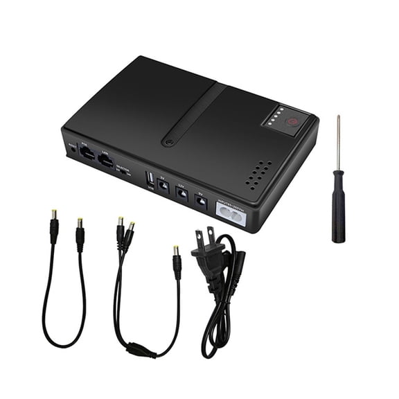 TOP! UPS Uninterruptible Power Supply 1018L-5V 9V 12V 15V 24V, Large Capacity Backup Adapter for WiFi Router US Plug