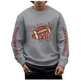 thumbnail image 1 of Chandail en Molleton Mode Homme Rugby Imprimé Col Rond Chaud Confortable Hiver Automne Décontracté Chandail, 1 of 4