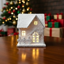 Hometravel Lighted Wooden Village Villa, Christmas Desktop Winter Scene Decor, Illuminated House Display for Holiday