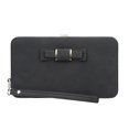 thumbnail image 1 of Hukapapa Bolso de mujer con lazo, estuche largo para lápices, monedero, bolso para teléfono móvil para mujer, negro, 1 of 5