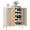 White, variant on HOMCOM 15 Pairs Shoe Storage Cabinet with Doors, Adjustable Shelves, Oak