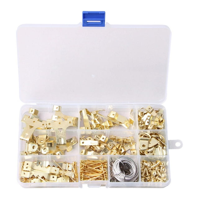 veasfak Picture Hangers Picture Hanging Kit Iron Reusable Professional Practical Hardware Heavy Duty for Artworks Signs Photo Frame 220 Pieces Set