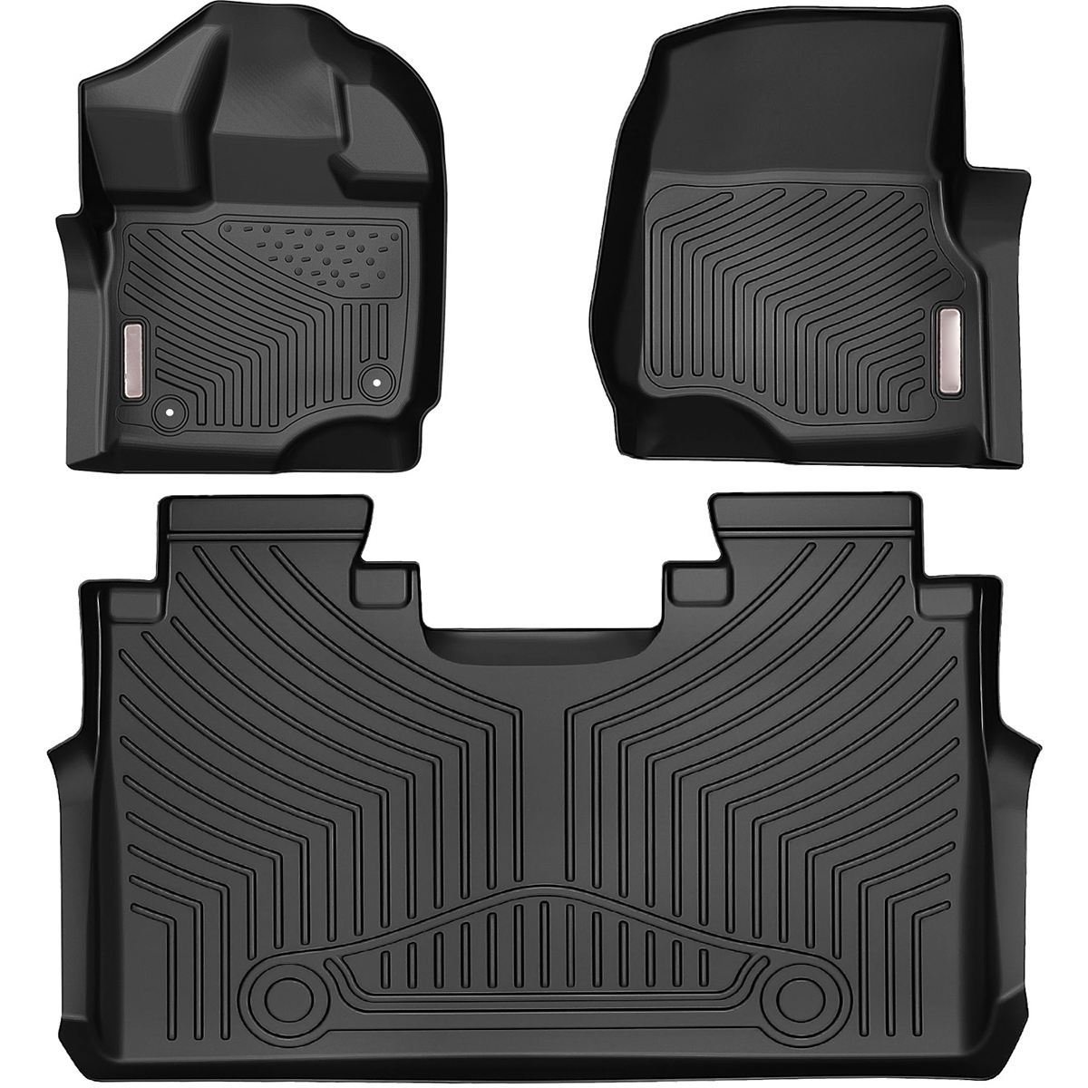 NEW OEM 15-20 Ford F-150 Super Cab TRAY Floor Mat Kit BLACK Rubber All Weather