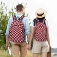 thumbnail image 6 of Daiia Red Moroccan Vintage Canvas Backpack for Men and Women ,Hiking Backpack,Travel Laptop Bag for School,Large Capacity Backpack, 6 of 8