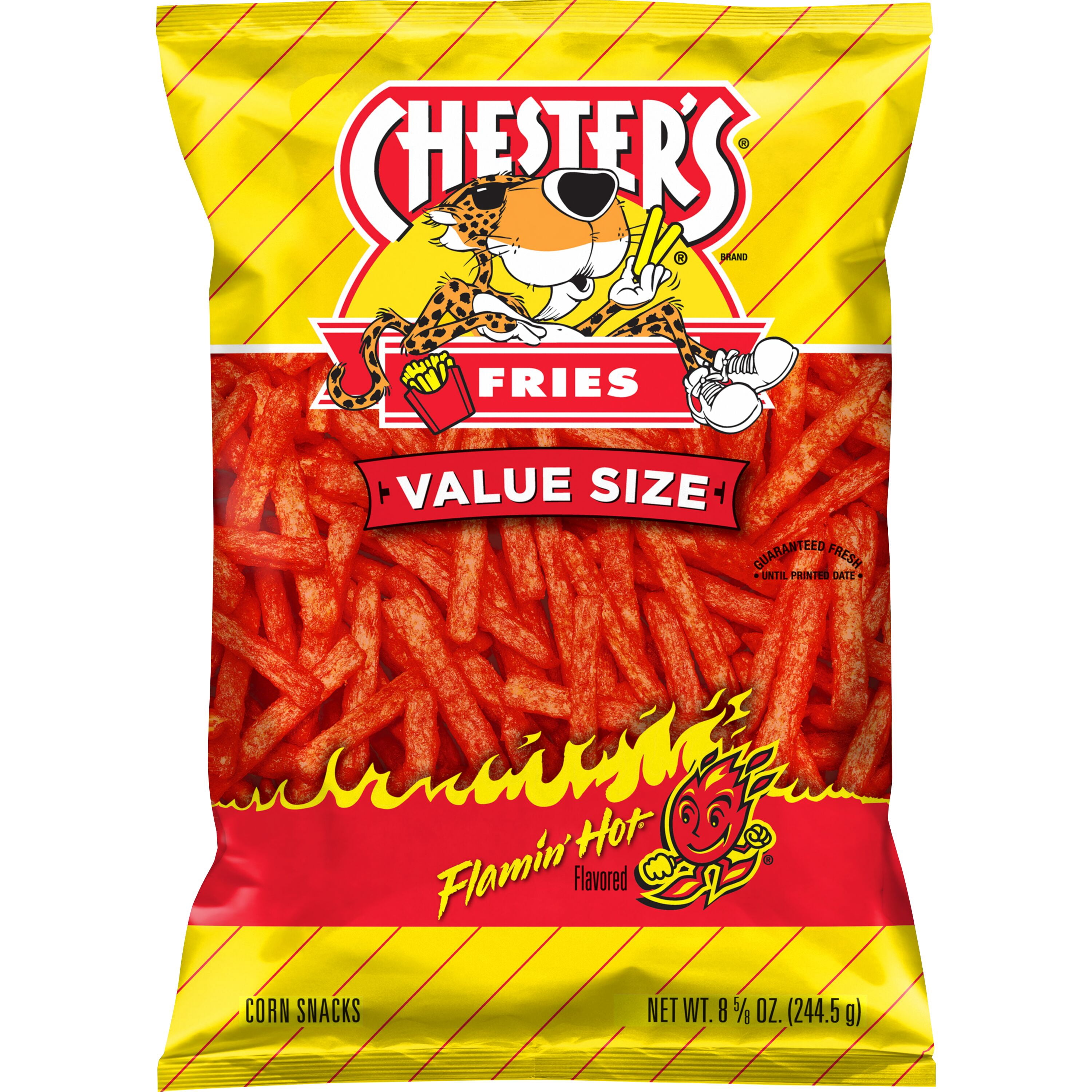 (3 pack) Chester's Fries Corn Snacks Flamin' Hot Flavored 8.625 Ounce Bag