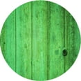 thumbnail image 1 of Ahgly Company Indoor Round Patterned Neon Green Area Rugs, 5' Round, 1 of 6