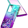 thumbnail image 6 of Nagebee Case for Samsung Galaxy Note 20 Ultra 5G with Screen Protector (Soft Full Coverage), Sparkle Glitter Liquid Bling [Ring Holder & Wrist Strap] Women Case (Aqua/Purple), 6 of 6