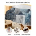 thumbnail image 4 of Navy Blue Grey Sofa Covers for 2-3 Cushion Couch L-Shaped Sectional, Modern Oil Painted Abstract Art Aesthetics Washable Sofa Covers Slipcover for Living Room Furniture, Couch Cover Blanket 71"x134", 4 of 9