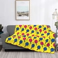 thumbnail image 2 of Rateoe Colorful Ping Pong Pattern Flannel Throw Blanket, Ultra-soft Blanket for Bed, Couch, Car, Hypoallergenic Anti-pilling blanket-60"x50"(Horizontal), 2 of 6