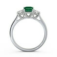 thumbnail image 3 of 1.50 Ct Emerald Cut Genuine Diamond Emerald Gemstone Shiny Three Stone Wedding Ring for her 14K White Gold Size 5, 3 of 7