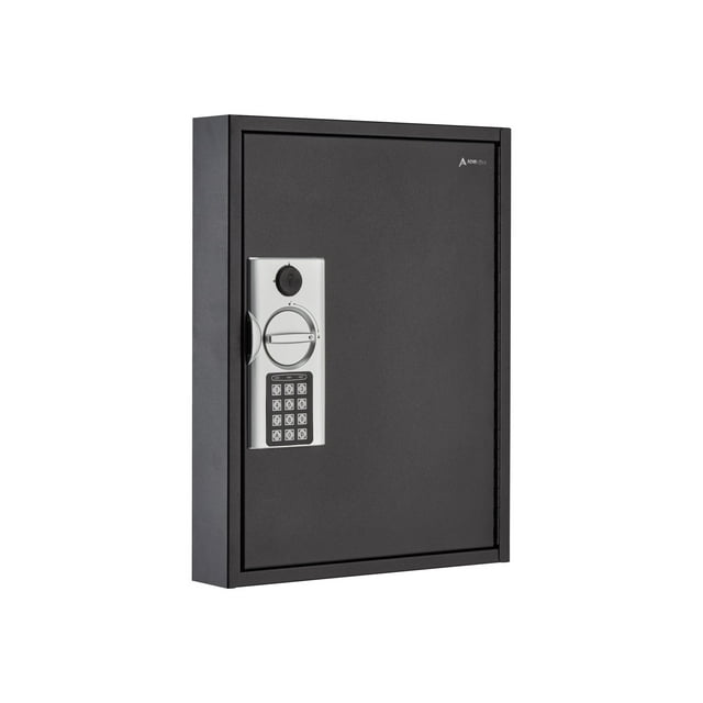AdirOffice - Armoire à Clés - 60 Crochets - Acier Épais - Noir
