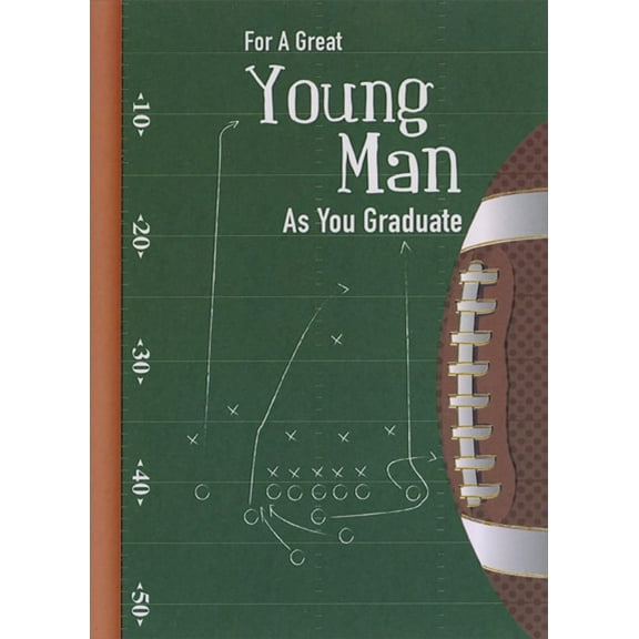 Designer Greetings Football Play Diagram Graduation Congratulations Card for Young Man