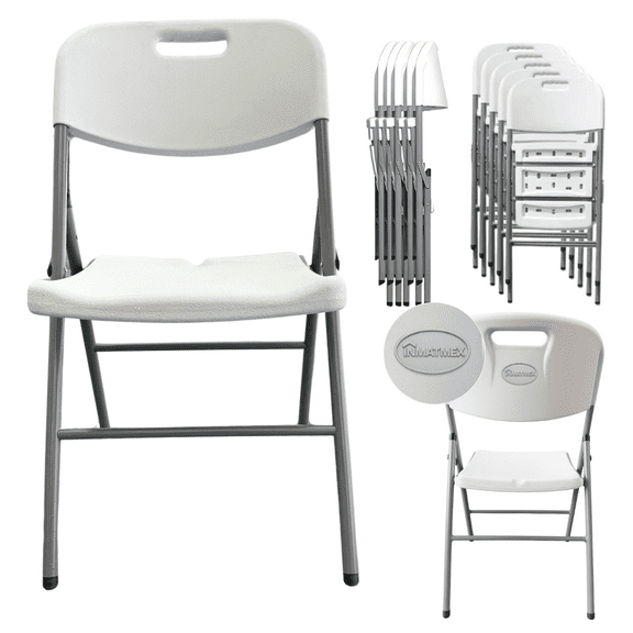 Silla Plegable Blanca 10pz INMATMEX Silla Plegable