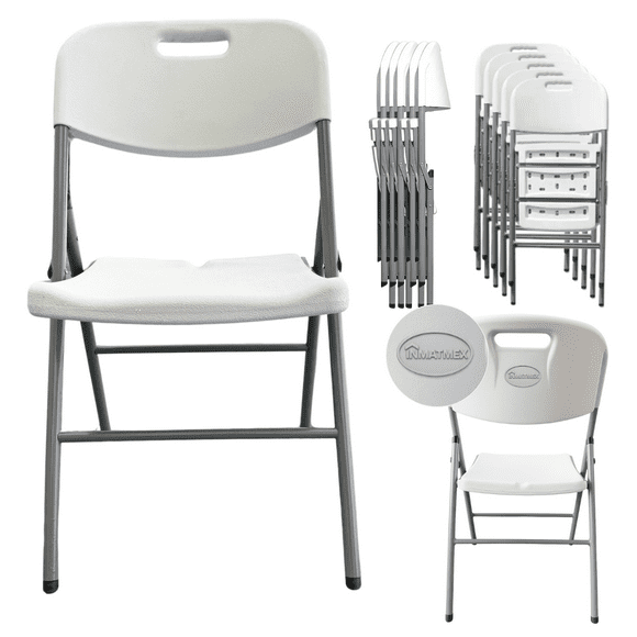 Silla Plegable Blanca 10pz INMATMEX Silla Plegable
