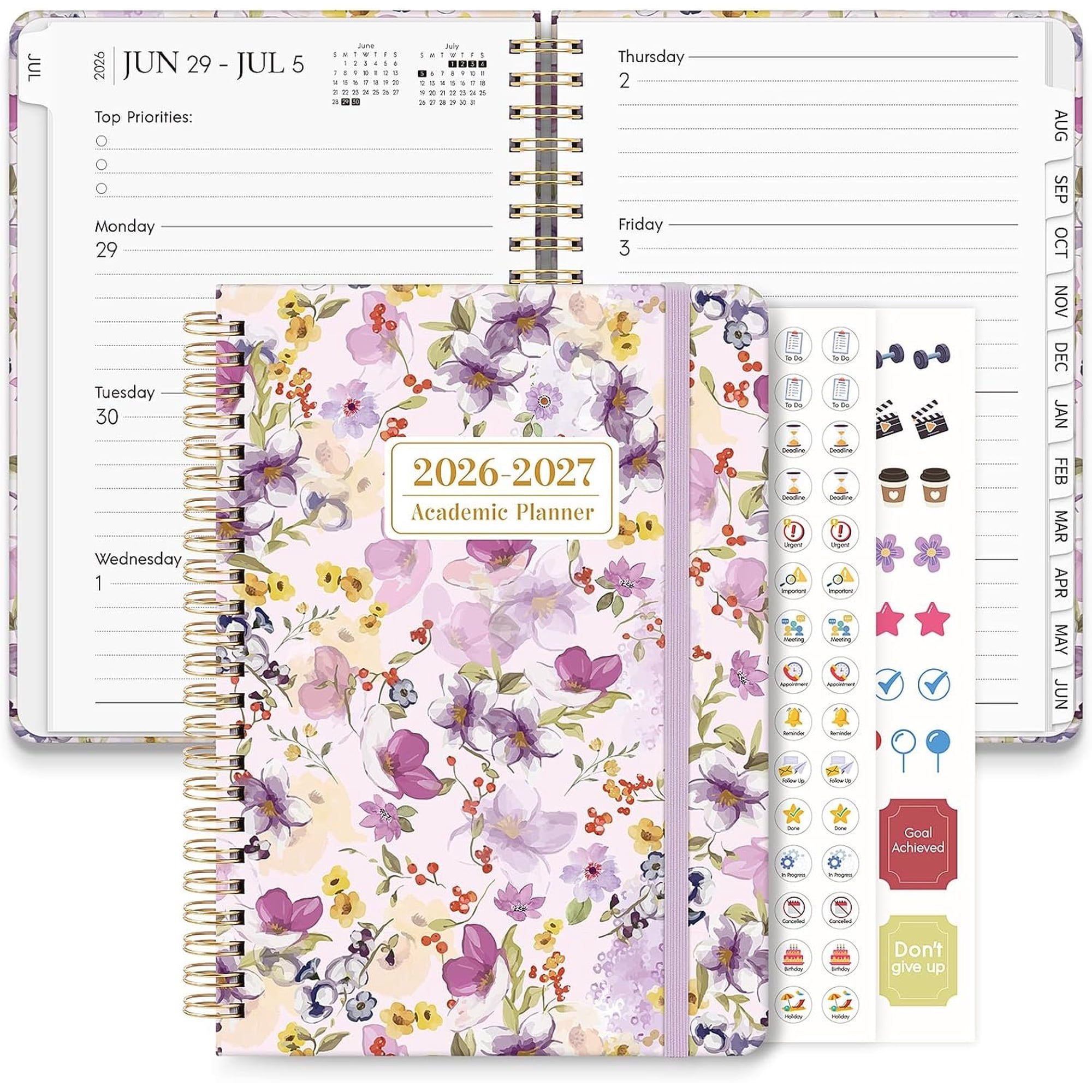 Academic Planner 2026-2027 Monthly Planner 2026-2027 12 Months Daily Weekly Planner with Tabs for Student Teacher A5 (6.1 x 8.5 ) Planner 2026 for Office School Supplies