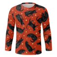 thumbnail image 4 of AMERTEER T-Shirt Homme Automne et Hiver Grande Taille Décontracté Rétro Vieux Festival d'Halloween Imprimé Complet Col Rond Manches Longues, 4 of 4