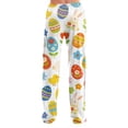thumbnail image 5 of Fgvctg Easter Pajamas for Women Soft Sleepwear Wide Leg Pajamas Bunny Print High Waisted Pj Pants Loose Easter Eggs Spring Drawstring Lounge Pants with Pockets Multicolor L, 5 of 6