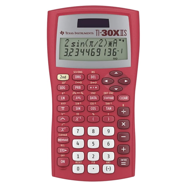 Calculadora científica Texas Instruments TI-30XIIS, color rojo
