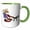 Green/White, variant on 3drose, Cute Funny Moose Dog Sledding Cartoon, 11oz Mug