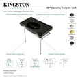 thumbnail image 5 of Kingston Brass VPB28140W86K Bristol 36" Ceramic Console Sink with Stainless Steel Legs (8-Inch, 3-Hole), Black/Polished Nickel, 5 of 6