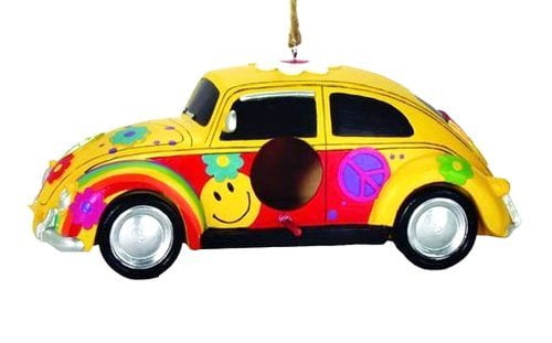 Bug Hippie Car beetle Psychedelic Birdhouse-10.25" by Spoontiques