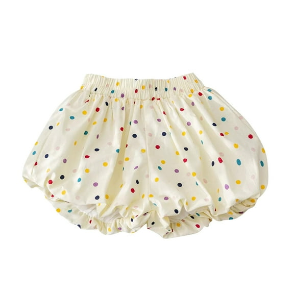 Maean Little Girls Cotton Lantern Shorts Printed Summer Loose Elastic Waist Shorts for Kids 1-9 Years