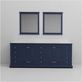 thumbnail image 3 of JERFIT 84 inch Navy Blue Double Bathroom Vanity Set with Marble Top, Soft Close Drawers & Modern Mirrors, 3 of 7
