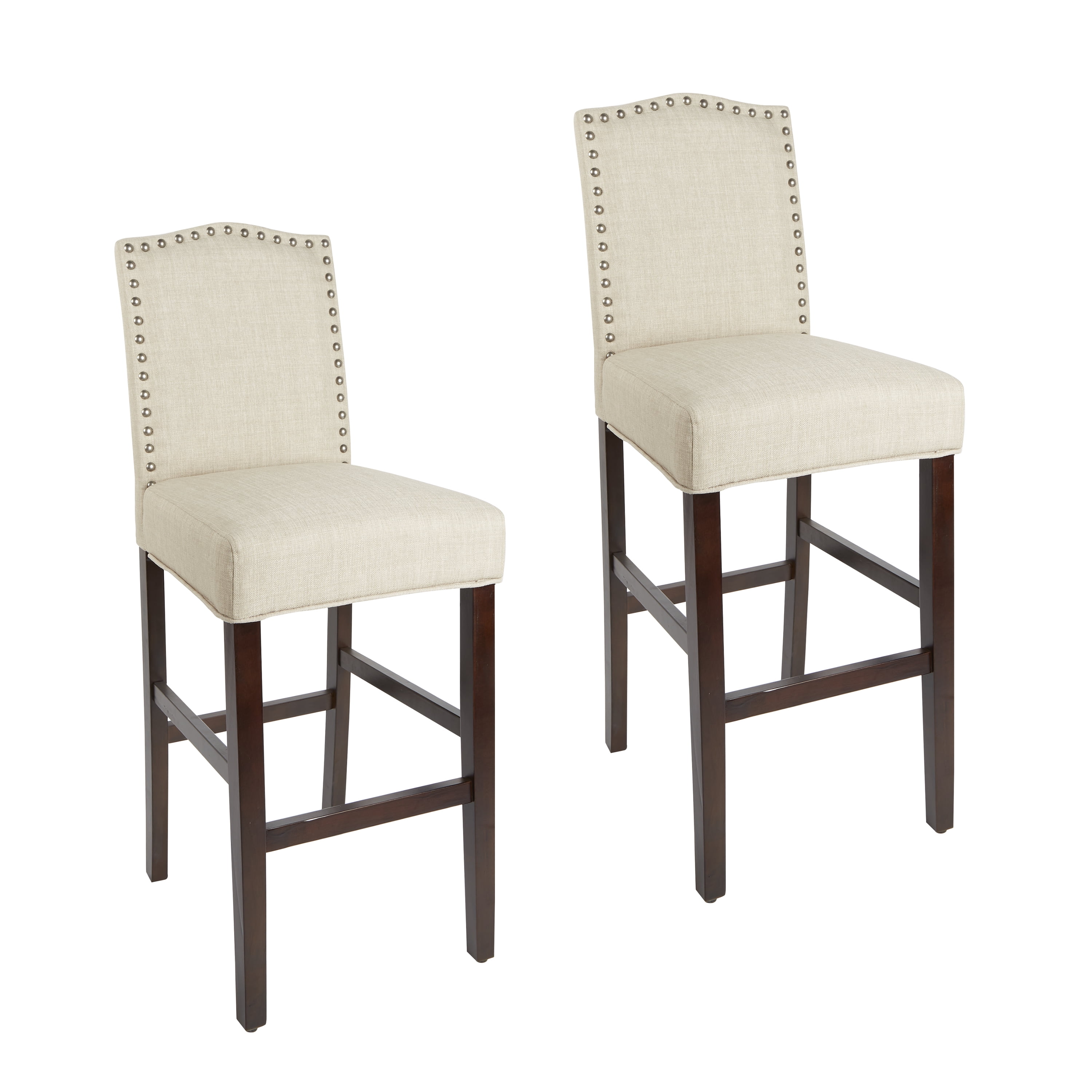Better Homes Gardens London Faux Linen 29 Bar Stool Set Of 2 Taupe Walmart Com Walmart Com