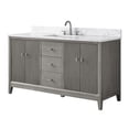 thumbnail image 4 of Vanity Art 60" Bathroom Vanity with Sink and Engineered Marble Top, Freestanding Storage Cabinet with 2 Drawers, 2 Shelves and 1 Flip Down Tray, 4 of 8