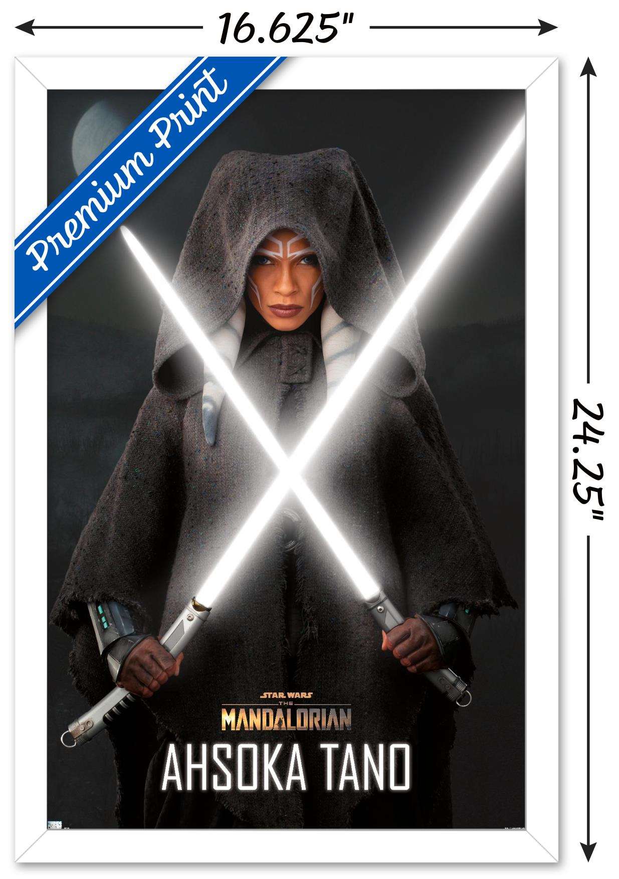 Star Wars The Mandalorian Season 2 - Ahsoka Lightsabers Wall Poster, 14.725" x 22.375", Framed