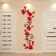 thumbnail image 5 of WDOplteas Pegatinas Pared Ratán Con Flores Rosas en 3D Calcomanía Extraíble para Niñas (rojo), 5 of 9