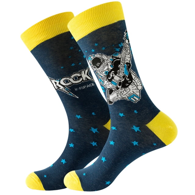 Under $5 Stockings Multi-color Womens Cotton Fun Universe Series Astronaut Socks