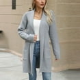 thumbnail image 2 of hotojiny Womens Long Cardigan Sweaters Fall Casual Loose Knit Cardigans Long Sleeve Open Front Coat Outerwear with Pockets, 2 of 7