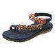 thumbnail image 1 of Bmisegm 2024 Bohemian Flower Rhinestone Women's Sandals Round Toe Casual Plus Size Women's Shoes Travel Beach Sandals Womens Sandals Summer Navy 7.5, 1 of 6