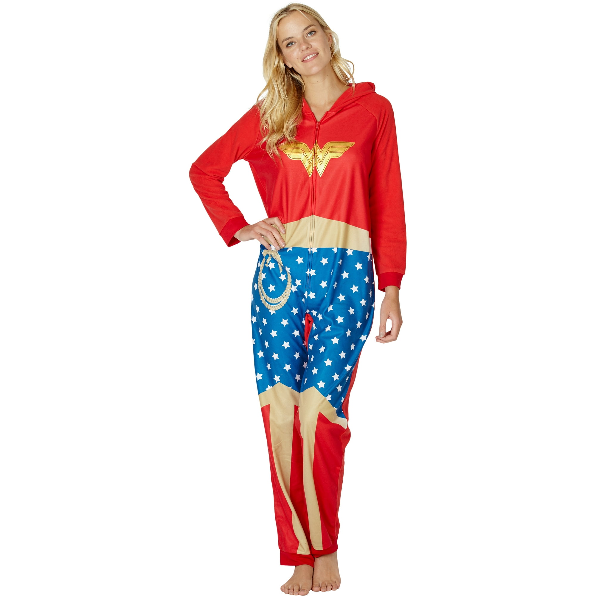 DC Comics Wonder Woman Ready One Piece Costume Pajama Union Suit L XL Walmart