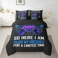 thumbnail image 2 of Erosebridal Video Game Bedding Sets Twin Size,Polka Dots Comforter Sets with Sheets,Black Blue Bed in a Bag Twin size,Microfiber Male Bedroom Decor,Reversible,7-Piece, 2 of 6
