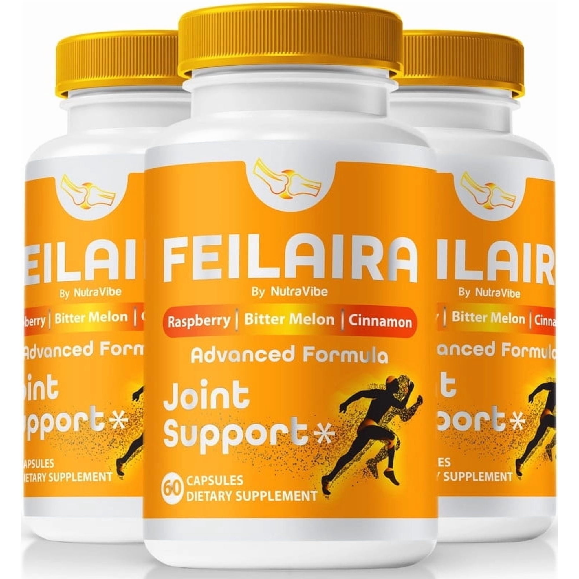 (3 Pack) Feilaira Joint Support Capsules – Premium All-Natural Bones & Joint Supplement Formulated for Enhanced Flexibility and a Full Range of Motion, Official Feilaira (180 Capsules)