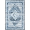 thumbnail image 2 of Unique Loom Kamala Washable Collection Area Rug - Medaillon (5' 3" x 8' Rectangle Navy Blue/Ivory), 2 of 9