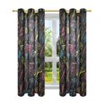thumbnail image 7 of Yayeee Window Curtains Light Filtering 63"x42" Grommet Panel Pair Home Living Room Decor, Black Neon Lightning, 7 of 7