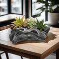 thumbnail image 5 of Artificial Driftwood Flower Pots Natural Flower Pots Bucket Rustics Stumps Planter Flower Arrangement for Home Decors slate gray, 5 of 5