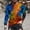 Orange, variant on Azrian Mens Blouses Loose Round Neck 3D Print Long-Sleeve T-Shirt Tops