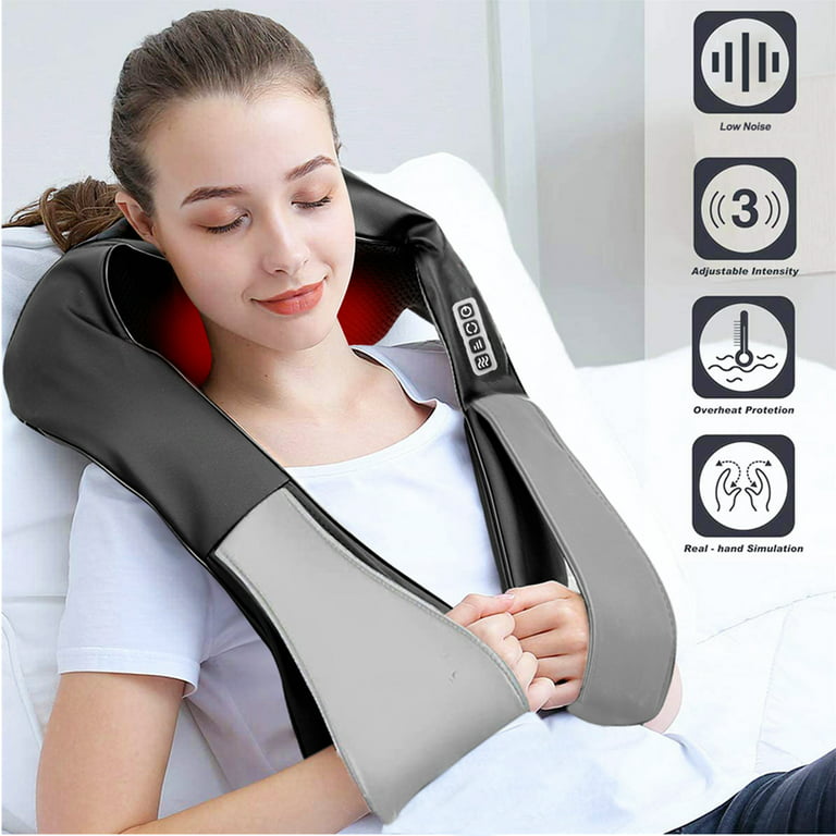 Shiatsu Neck and Back Massager with Soothing Heat 3 Speeds Adjustable  Electric Deep Tissue 3D Kneading Massage Pillow for Shoulder, Leg, Body Muscle  Pain Relief, Home, Office, and Car Use 