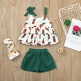 thumbnail image 2 of Mercatoo Toddler Kids Baby Girls Sleeveless Ruffled Floral Bowtie Tops+Shorts Outfits Set Girl Baby Clothes, 2 of 4