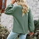thumbnail image 4 of Camiseta De Punto Con Cuello En V, Parte Superior Suelta De Punto, Poliéster Suave, Bolsillo En El Pecho, Manga Larga, Color Sólido Para Otoño E Invierno ANGGREK Verde XL, 4 of 6