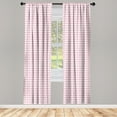 thumbnail image 3 of Ambesonne Checkered Curtains, Romantic, Pair of 28"x95", Pale Pink White, 3 of 5