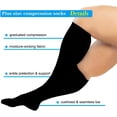 thumbnail image 2 of Calcetines de compresión talla grande 5XL - Negro, pantorrilla ancha, calcetines de compresión para hombres y mujeres para soporte médico de venas varicosas para viajes en avión negro JM, 2 of 5