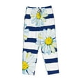 thumbnail image 6 of Uemuo Daisy Striped Nautical Pattern Women's Wide Leg Palazzo Lounge Pants with Pockets Light Weight Loose Comfy Casual Pajama Pants-XX-Large, 6 of 9